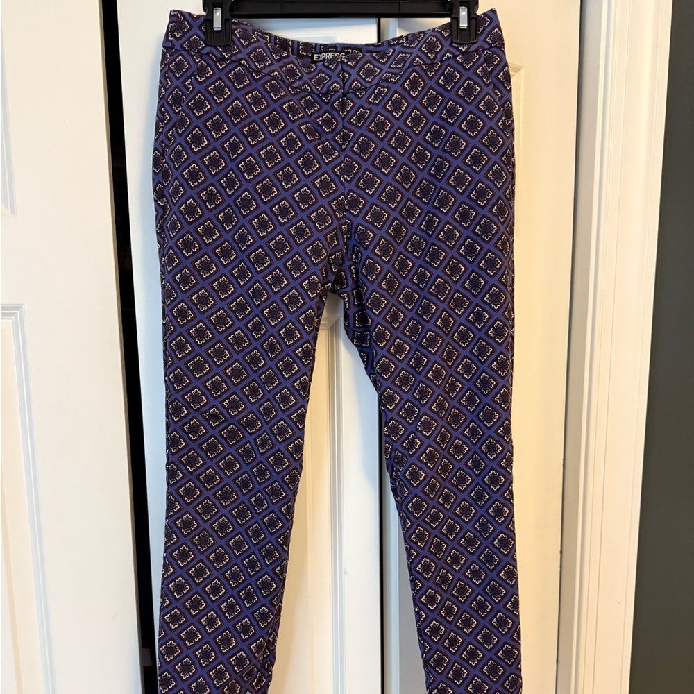 Express Columnist Blue Dress Pants, Low Rise Size 2